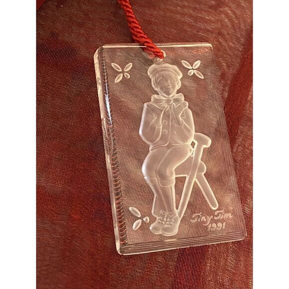Vintage Tiny Tim 1991 A Christmas Carol Collectible Crystal Ornament By Oneida - Picture 3 of 6
